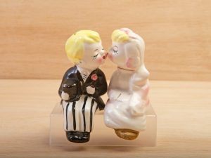 Bride and groom salt and pepper pots