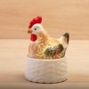 Chicken in basket salt and pepper pots