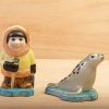 Eskimo and seal salt and pepper pots