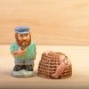 Fisherman and basket HP collectable salt and pepper pots
