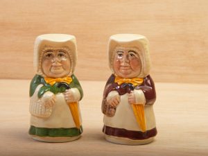 Old lady salt and pepper pots