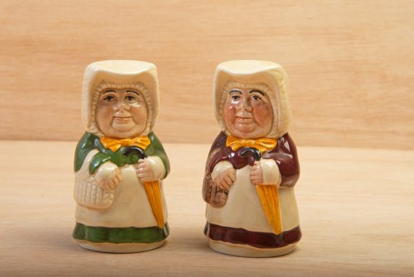 Old lady salt and pepper pots